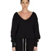 Online LES TIEN Veronica Double V Roll Neck Jet Black
