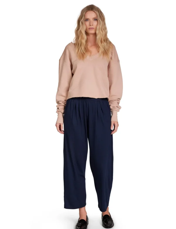 New LES TIEN Veronica Double V Roll Neck Mauve