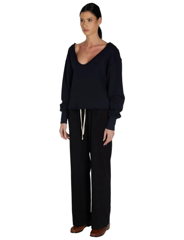 Sale LES TIEN Veronica Double V Roll Neck Navy