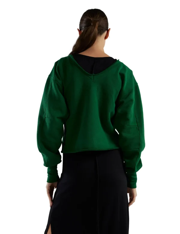 Clearance LES TIEN Veronica Double V Roll Neck Verde
