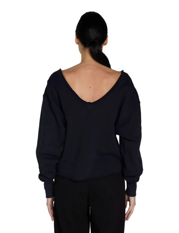 Sale LES TIEN Veronica Double V Roll Neck Navy