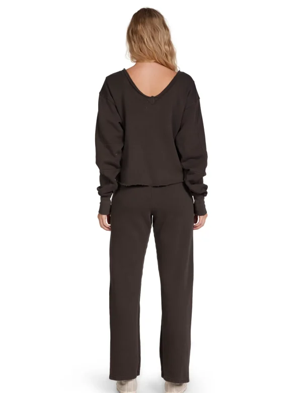 New LES TIEN Veronica Double V Roll Neck Vintage Black