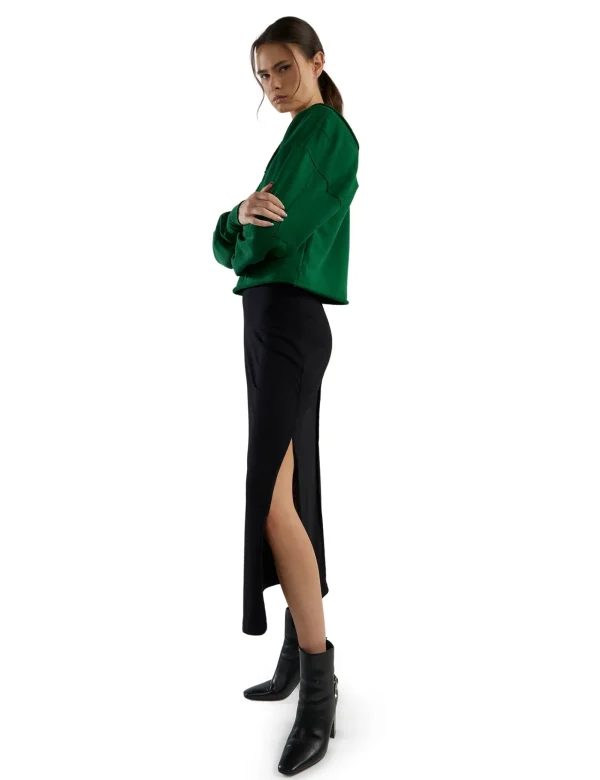 Clearance LES TIEN Veronica Double V Roll Neck Verde