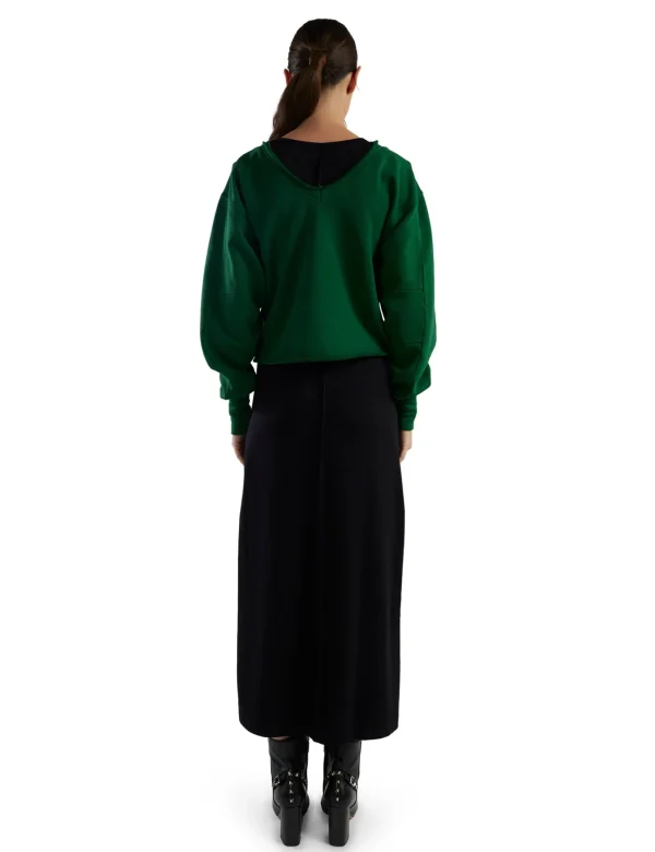 Clearance LES TIEN Veronica Double V Roll Neck Verde