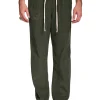 New LES TIEN Wide Wale Corduroy Classic Pant Dark Moss