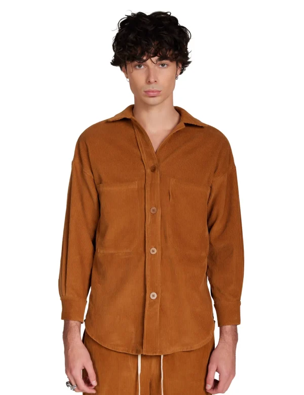 Best LES TIEN Wide Wale Corduroy Oversized Button Up Sahara